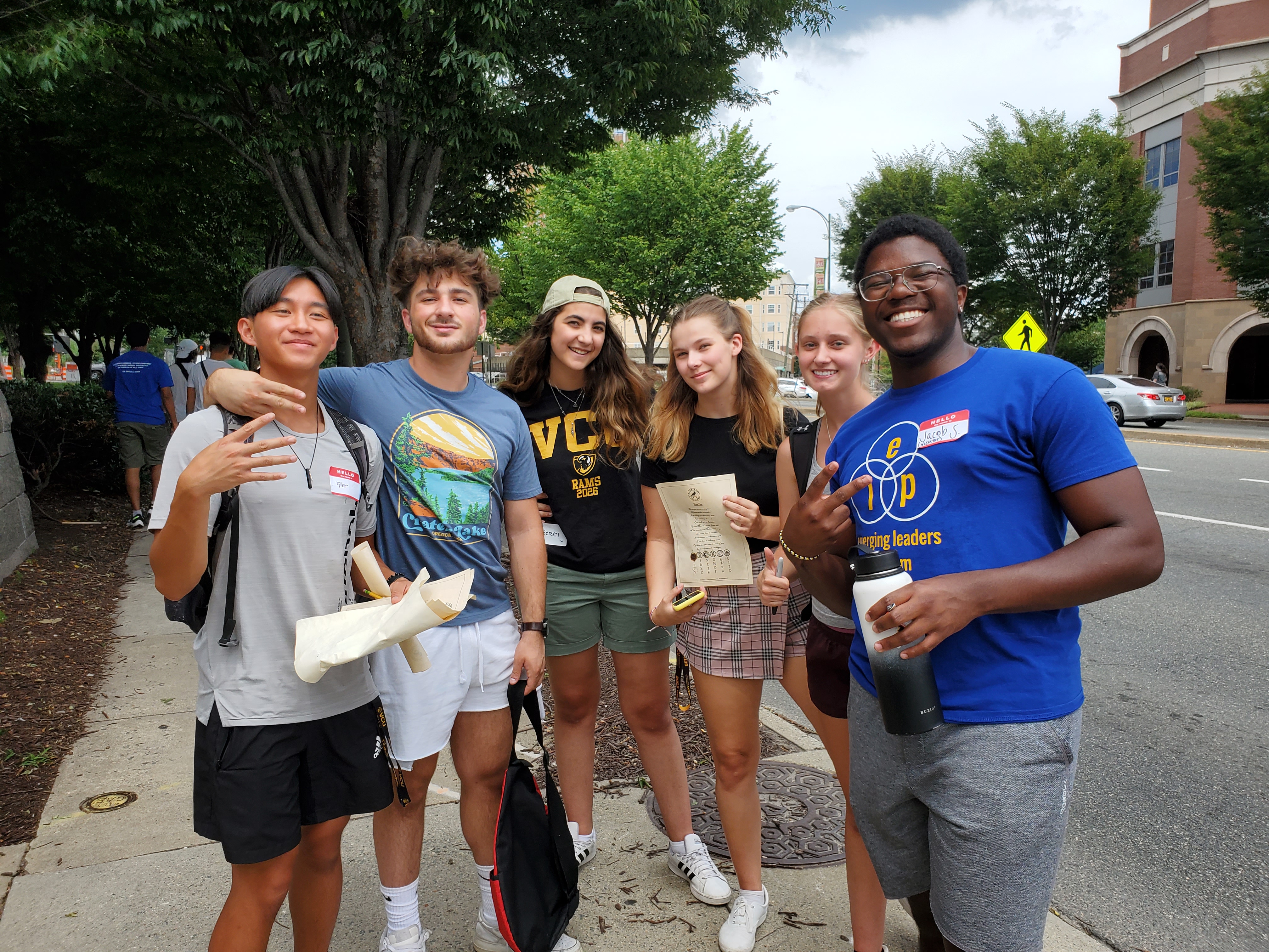 Leadership program students outside