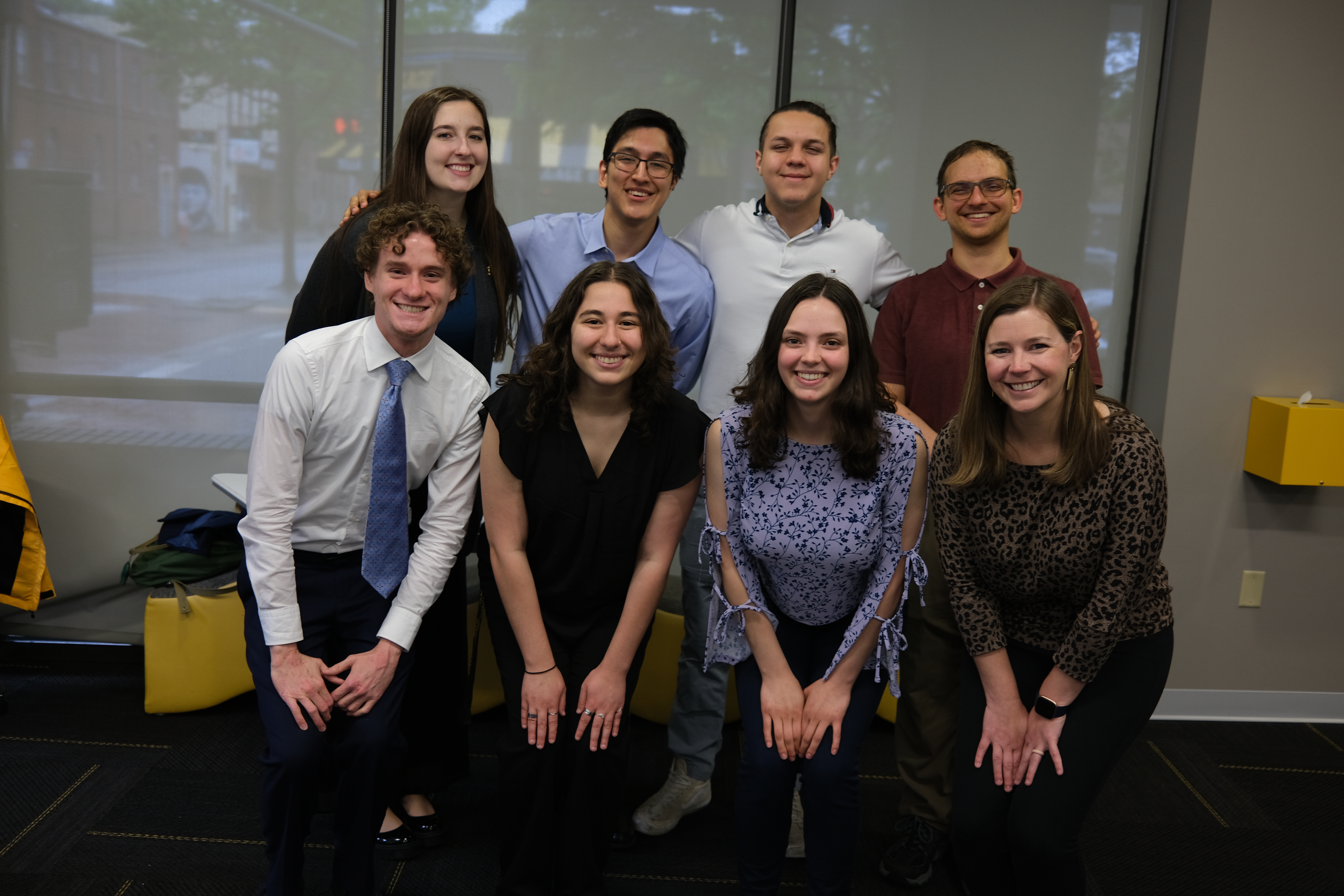 Leadership program students at event
