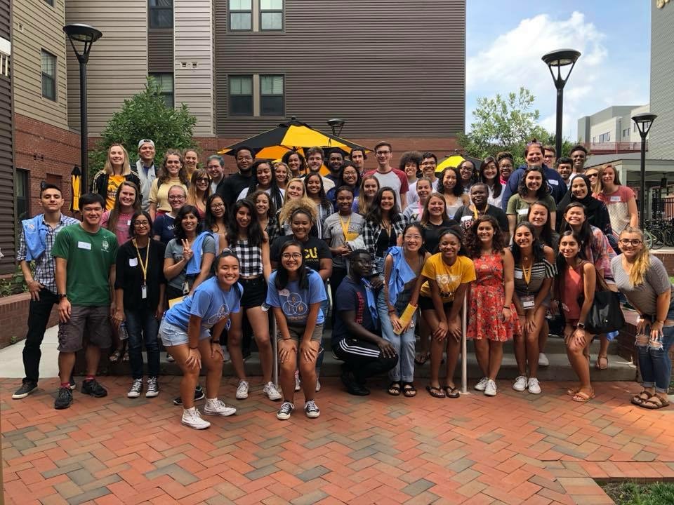 Leadership program students group outside